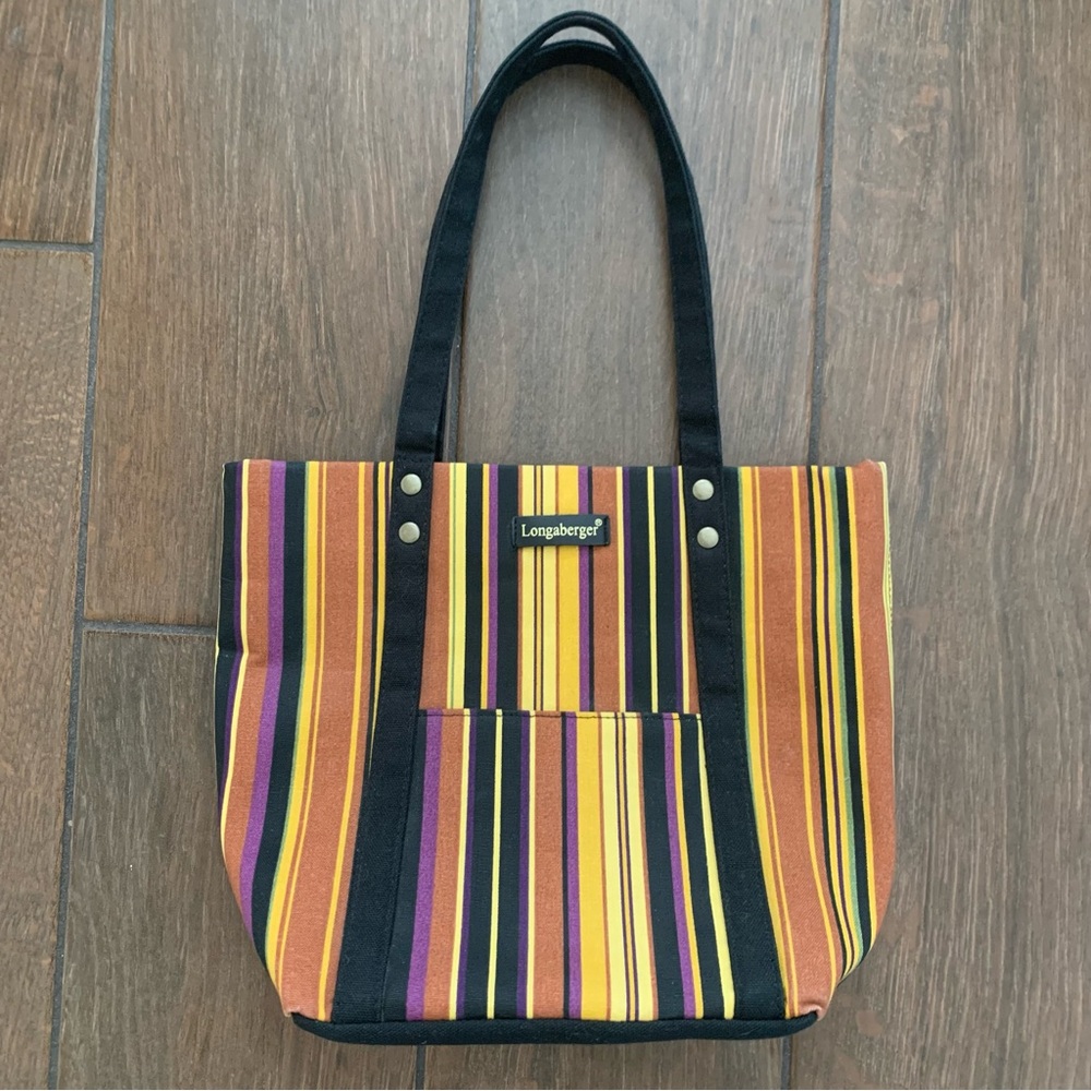 Longaberger Striped Homestead Tote Bag Purse